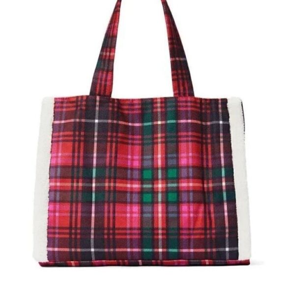Victoria’s Secret Christmas holiday plaid tote NWT - Picture 5 of 7